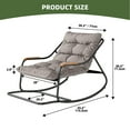 thumbnail image 5 of Uforic Oversized Patio Rocking Chair with Soft Thick Cushion, Steel Outdoor Lounge Rocker Chair with Textilene Handrail and Footrest - Black, 5 of 10