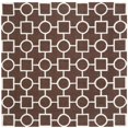 thumbnail image 6 of SAFAVIEH Cambridge Joyce Geometric Shapes Wool Area Rug, Dark Brown/Ivory, 8' x 8' Square, 6 of 9