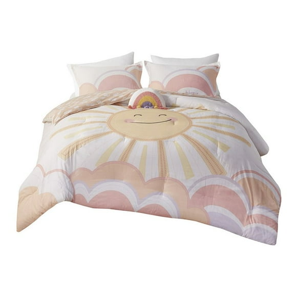 Urban Habitat Kids 68" 3-Piece Cotton Printed Comforter Set in Yellow