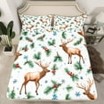 thumbnail image 2 of jejeloiu Wild Deer Full Size Sheets,Jungle Animal Reindeer Bed Sheets,Merry Christmas Tree Sheet Sets,Super Cozy Room Decor,4-Piece, 2 of 7