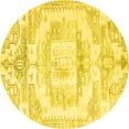 thumbnail image 1 of Ahgly Company Machine Washable Indoor Round Persian Yellow Traditional Area Rugs, 7' Round, 1 of 4