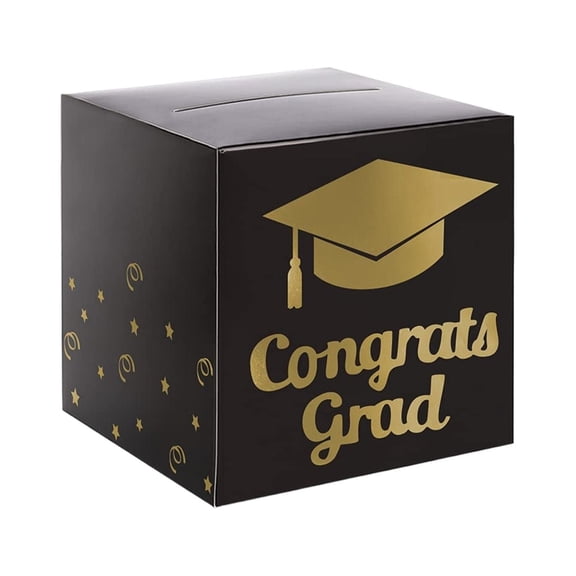 Graduation Card Box Holder, Ngxiha Congrats Grad Foldable Cardboard Decorations Box for Graduation Decoration and Grad Parties Graduation Decorations