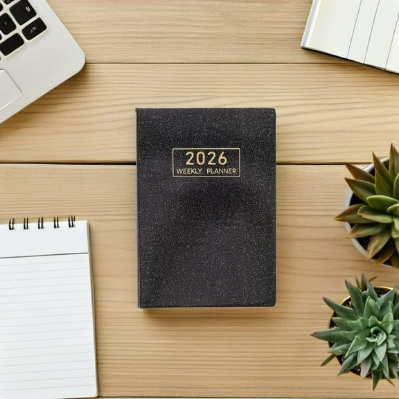 OULII 2026 Agenda: A5 Black Pu Cover Dated Planner with Goal Setting Note-Taking for Office Classroom Travel 1Pcs