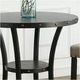 thumbnail image 3 of JERFIT 36 Inch Round Bistro Table Set with 2 Bar Stools, Espresso Brown Metal and Wood Pub Height Dining Set for Kitchen, Breakfast Nook or Bar, 3 of 5