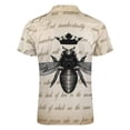 thumbnail image 5 of Bee Crown Retro Men Zipper T-shirt Summer Casual Short Sleeve T-shirt Top, 5 of 7