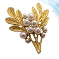 thumbnail image 2 of Broche de orquídea de aleación de 1 pieza con incrustaciones de perlas de flores con incrustaciones de flores elegantes clásicas para dama, 2 of 5