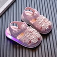 thumbnail image 2 of Duqingm Girls Platform Sandals Girls Sandals Fashion Bow Summer Shoes for Toddler/Little Kid Pink,4, 2 of 7