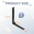 thumbnail image 2 of Uxcell 2Pcs Soportes de Estante Flotante, Soportes de Estante de Pared de Alta Resistencia de 5 x 6 Pulgadas, Soportes de Ángulo de Acero para Estantes de Madera, Armarios, Soporte de Encimera, Negro, 2 of 6
