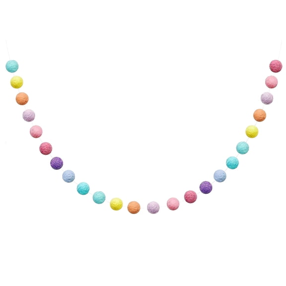 Colorful Wool Ball Garlands for Easter & Spring Decor โ Festive, Reusable, Versatile Wall Hangings & Party Decorations for Celebrations, Events, and DIY Craft Projects
