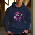 thumbnail image 2 of Men's 330g 100% Cotton Spray Skull Pattern Terry Dropped Shoulder Hoodie, 2 of 15