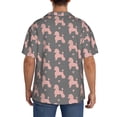 thumbnail image 3 of Balery Poodle Dog Camisa Casual de Manga Corta con Botones para Hombre, Texturizada, Estilo Cubano, para Playa, Verano-Large, 3 of 5