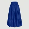 thumbnail image 4 of GXIPO Women's Comfy Midi Skirt High Waist Floral Tiered Skirt Flowy Elastic Summer Boho Skirt Royal Blue XL, 4 of 9