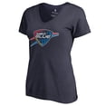 thumbnail image 2 of Women's Navy Oklahoma City Blue Primary Logo V-Neck T-Shirt, 2 of 3