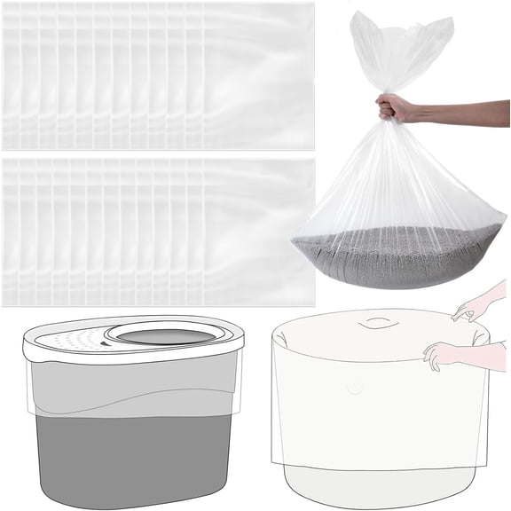 Cat Litter Box Liners Compatible with IRIS Top Entry Cat Litter Box - 25 Pack, Tear-Resistant and Spill-Proof, Perfect Fit for Most Top Entry Litter Pan Models