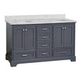 thumbnail image 4 of Harper 60" Double Bathroom Vanity with Marine Gray and Carrara Marble Top, 4 of 8