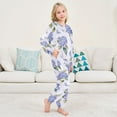 thumbnail image 6 of Fluffy Pajamas Set Fuzzy Winter Warm Pj Sets Pullover Tops and Long Pants Blue Hydrangea X-Large, 6 of 8