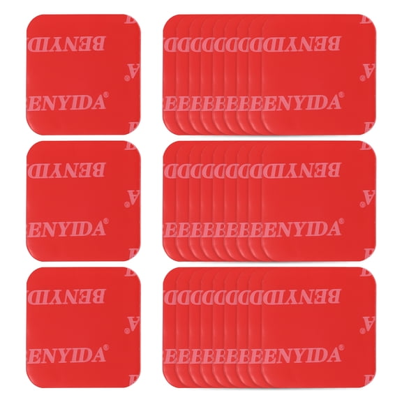 Uxcell 40 Pcs Double Sided Adhesive Pads, 1.18 x 1.18 Inch Dash Cam Sticky Pads Self-Adhesive Square Mounting Foam Tape Waterproof & Heat Resistant for Car Walls Picture Home Decor, Red