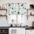 thumbnail image 2 of Sage Green Flower Kitchen Curtains Small Short 39 Inch Length, Vintage Rose Floral Botanical Leaf Grommet Top Bedroom Living Room Curtains, Light Filtering Cafe Curtain Drapes 2 Panels Set 55''x39'', 2 of 9