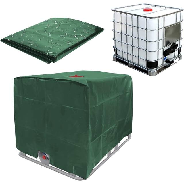 Cubierta protectora solar para tanque de agua de lluvia, cubierta para contenedor IBC, impermeable, a prueba de polvo, anti-UV, fácil de almacenar, protección para todo clima, para acampar al aire