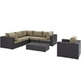 thumbnail image 3 of Modway Convene 7 Piece Outdoor Patio Sectional Set in Espresso Mocha, 3 of 9