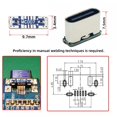 thumbnail image 2 of Adaptador Hembra Tipo C de 5 Piezas, Conector Hembra Tipo C de 5 Pines, Puerto de Carga para Soldadura de PCB, Adaptador de Reparación DIY., 2 of 6