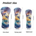 thumbnail image 7 of Yuyamidu Cute Dolphin Golf Club Head Covers PU Leather Driver Fairway Wood Hybrid Headcover Sunset Golf Head Covers Waterproof Golf Accessory, 7 of 7