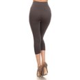 thumbnail image 2 of Women's Solid Color Seamless Wide Waistband Capri Leggings, 2 of 4