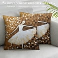 thumbnail image 3 of Creowell Ballet Dancer White Dress Flower Pillow Covers Printed on Both Sides - Indoor Outdoor Pillow Case for Home Decor - 1PC 12x12in, 3 of 5