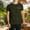 Army Green, variant on Men's Waffle Knit Velvet Patchwork Henley T-Shirt Short Sleeve Crew Neck Soft Casual Pullover Top for Summer Home Gym Daily Leisure Wear White S