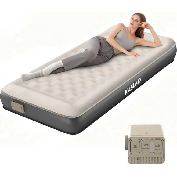 Colchón inflable KASIMO Twin con bomba de batería y almohada integradas