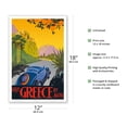 thumbnail image 2 of Visit Greece by Auto - Automobile and Touring Club of Greece - Vintage Travel Poster c.1930s - Master Art Print (Unframed) 12in x 18in, 2 of 4