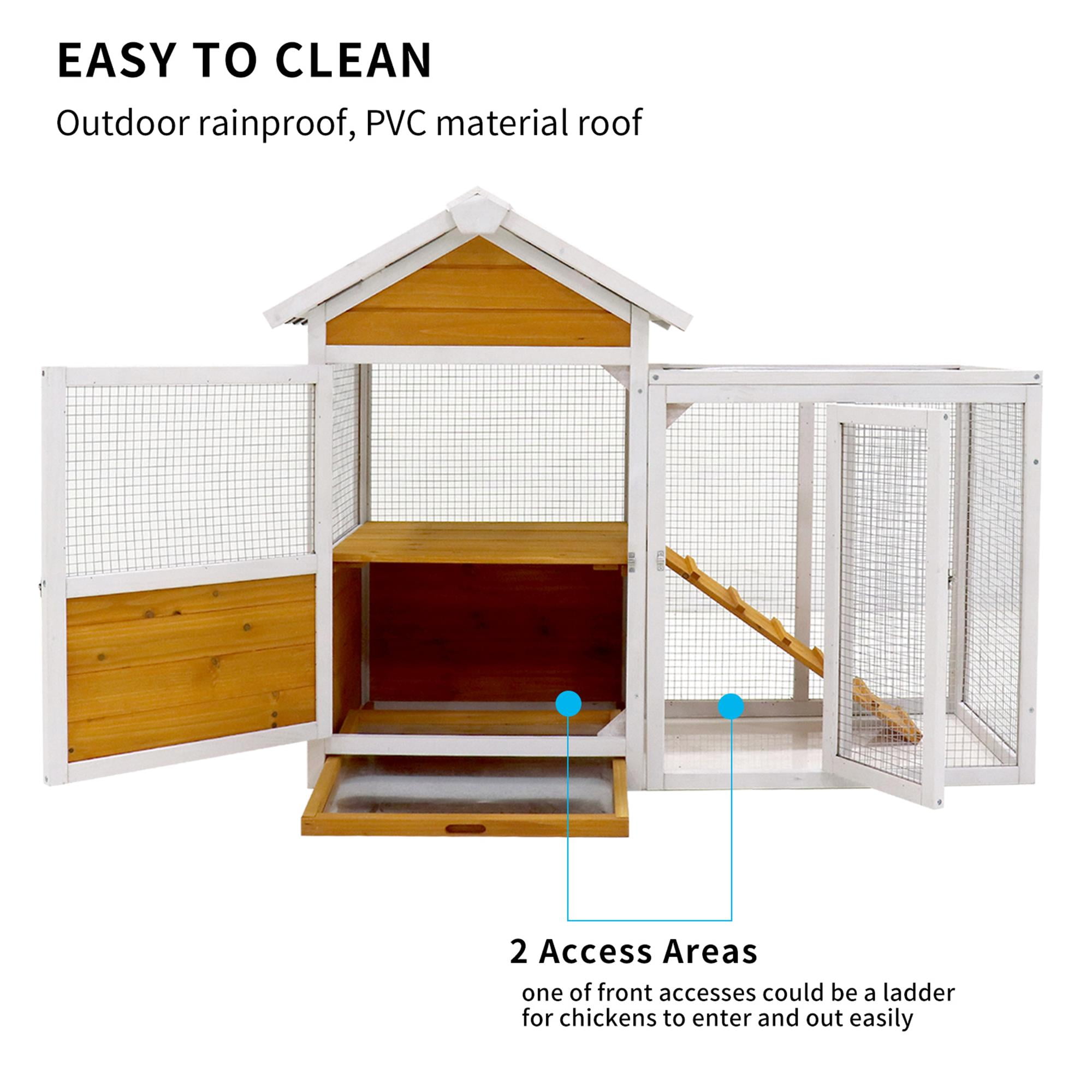 Pefilos 47.5" Outdoor Large Chicken Coop with Waterproof PVC Board, Wood Hen House Duck Coop with Nest Box, Rabbit Hutch for Indoor, Bird Cage, Brown Pefilos 47.5" Outdoor Large Chicken Coop with Waterproof PVC Board, Wood Hen House Duck Coop with Nest Box, Rabbit Hutch for Indoor, Bird Cage, Brown
