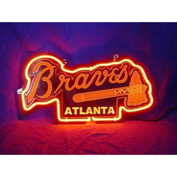 Queen Sense 14" Atlanta Sports Team Brave 3D Neon Sign Acrylic Man Cave Handmade Neon Light 114ABTH3D