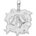 thumbnail image 4 of Sterling Silver Polished Enameled Bells And Holly Pendant - Jbsp, 4 of 5