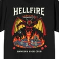 thumbnail image 2 of Stranger Things Hellfire Hawking High Club Men's Black Short Sleeve Tee-Large, 2 of 4
