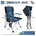 thumbnail image 2 of Folding Camping Chairs for Adults, High Back Directors Chair with Arm Rest, Heavy Duty 330 LBS Capacity Outdoor Camp Chair with Cup Holder for Camping Hiking Sports, Blue, 2 of 7