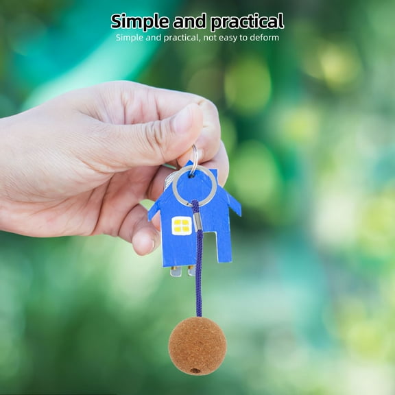 HEMOTON 2pcs Floating Cork Keychain for Water Sports Buoyant Key Ring for Kayaking Boating Surfing and Sailing Portable Stylish Key Ring