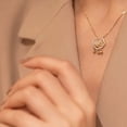 thumbnail image 3 of Collar de mujer, cadena de clavícula, oro, collar con candado de paz Ruyi chino oso de fresa Electrónica, 3 of 4
