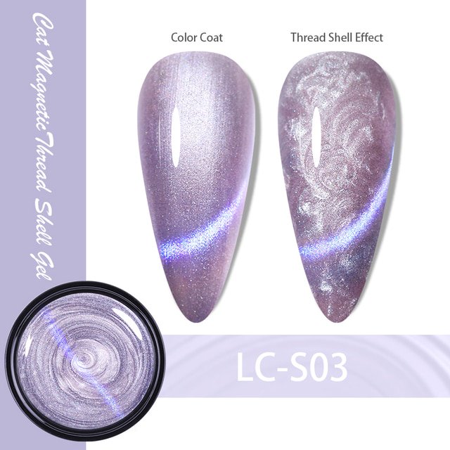 LILYCUTE 7ML Cat Magnetic Gel Nail Polish Pearl Shell Thread Pattern 9D Glitter Semi Permanent Soak Off Nail Art Varnish