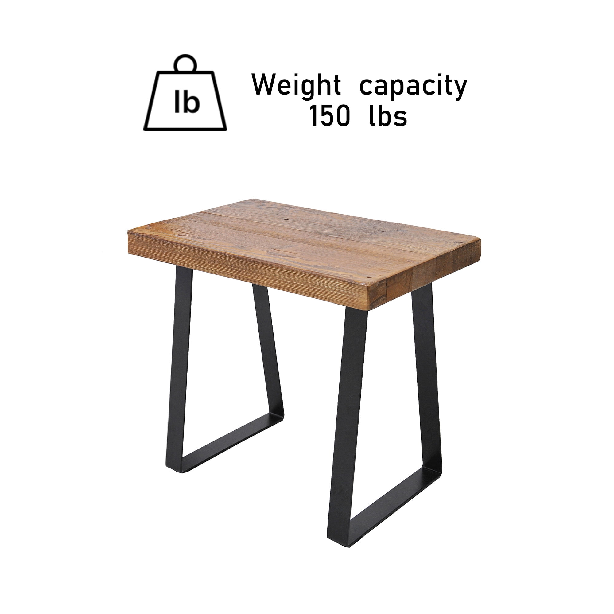 Greenage Industrial Solid Old Pine Wood Coffee Table with Metal