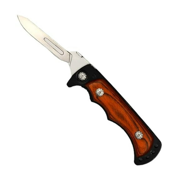 Wiebe Vixen Wicked Sharp Folding Scalpel Knife with 24 Blades - Skinning, Hunting, Utility - 7.5" Overall Length - Lightweight & Portable
