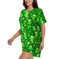 thumbnail image 2 of Fuzoiu St Patrick's Day2 Print Women's Short-Sleeved Pajama Set,Lounge Sleepwear Set,Womens Pajama Sets 2 Piece,Button-Up Top and Shorts with Pockets-3X-Large, 2 of 7