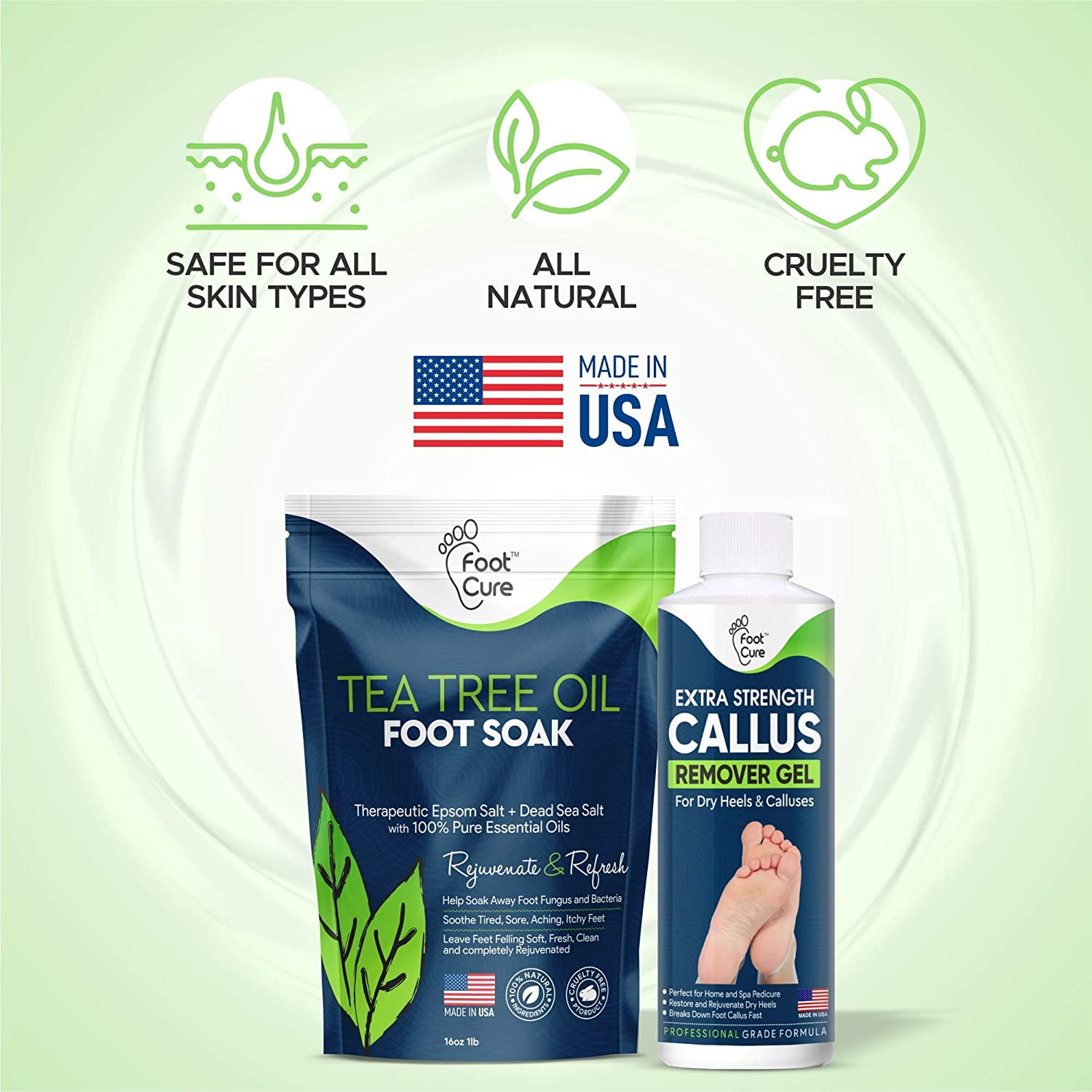 Tea Tree Foot Soak, Callus Remover Gel - Extra Strength Callus Remover Gel  & Foot Soak With