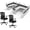 Charcoal, variant on SUNLINE Office Cubicle Kit - 2 Person Modular Workstation Set with 7 Layout Options & 2 Ergonomic Office Chairs - Blue