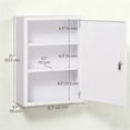 thumbnail image 3 of Kleankin Wall Medicine Cabinet with Lock, White, 3 of 10