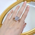 thumbnail image 5 of 11*15MM Engagement Anniversary Ring 3 Stones Emerald Cut Cocktail Ring 925 Sterling Silver CZ Simulated Yellow Diamond Ring Jewelry Box Packed, 5 of 7