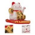 thumbnail image 4 of Mini Gato Afortunado Con Energía Solar, Delicado Gato Rico Con Textura, Gato Que Agita El Brazo Con La Mano Con Linda Sonrisa Maneki Neko Para Coche, Dormitorio, Oficina, 4 of 7