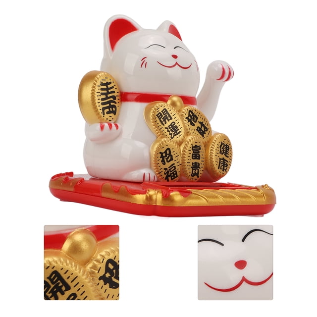 Cat Afortunado Con Energía Solar, Mini Tamaño Trae Riqueza, Tesoro Y Buena Suerte Gato Chino, Linda Sonrisa, Maneki Neko Para Coche, Dormitorio, Oficina