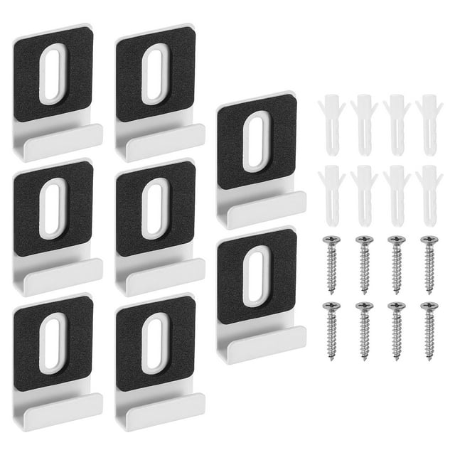 8Pcs Metal Mirror Holder Clips, Large Mirror Hangers with Screws, White