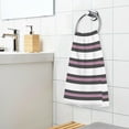 thumbnail image 6 of Black Purple Stripped Bath Hand Towel Soft Cotton Highly Absorbent Fingertip Towels for Bathroom Beach Kitchen Sports Gym Yoga Travel (2-Pieces Towel Sets, 28x16 inch), 6 of 7